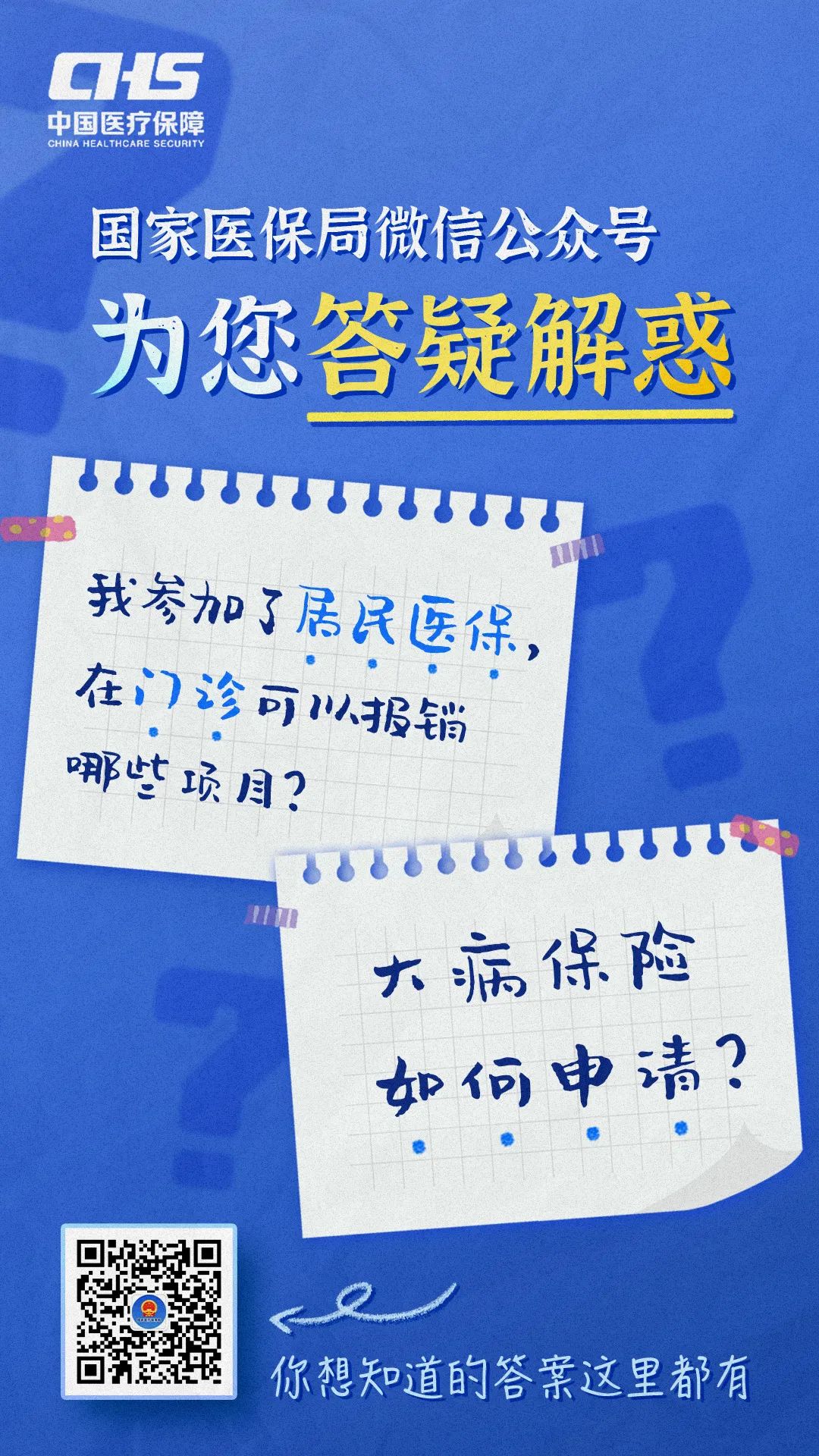 国家医保局微信公众号为您答疑解惑